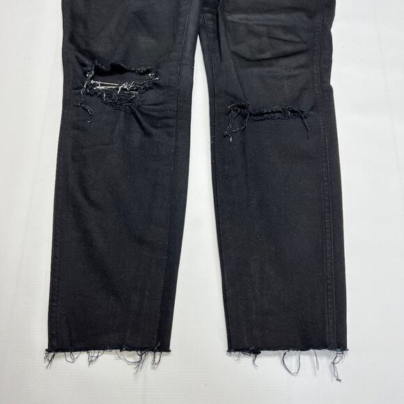 Madewell 10” High Riser Skinny Jeans SIZE 26 Black Distressed Raw Hem - Picture 10 of 10